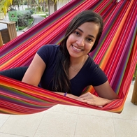 Hamaca en tissu super résistant avec un design mixte rayé doré Guatemala FGp542